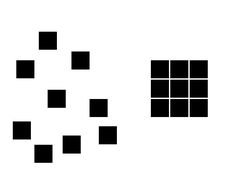 black squares are arranged on a white background