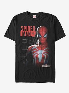 Get ready to hone your Spidey sense with the power of the Marvel Gamerverse Spider-Man Bricks Men's T-Shirt. Peter Parker is featured in his new video game inspired suit with a wall of bricks behind him on this cool Marvel shirt. Spidey Sense, Cool Marvel, Superhero Man, Spider Shirt, Marvel Shirt, Black Panther Marvel, Man Thing Marvel, Men's Graphic T Shirt, Superhero Comic