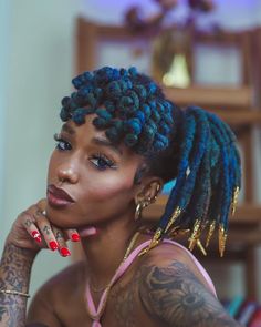 Loc Jewelry, Dyed Hair Inspiration, Dreadlock Hairstyles, In The Corner