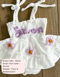 Custom Hand Embroidered Summer Baby Dress Spring Baptism Cotton Dress, Cotton Embroidered Dress For Baptism, Embroidered Cotton Dresses For Baptism, Sweet Embroidered Cotton Dress, Embroidered Summer Baptism Dress, Embroidered Summer Dresses For Baptism, Sweet White Dress With Floral Embroidery, Fitted Summer Dresses With Appliques, White Sundress For Summer