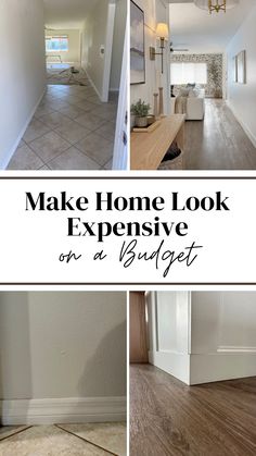 the inside of a house that has been painted white and is being remodeled with wood flooring