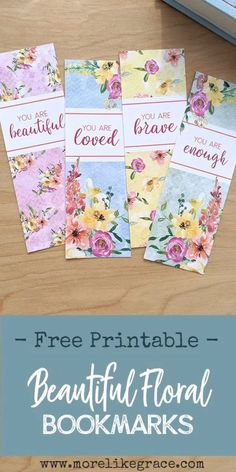 the free printable beautiful floral bookmarks are perfect for kids to use on their books