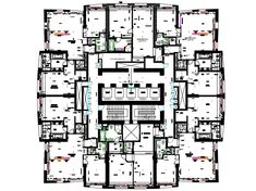 the floor plan for an apartment building with multiple floors and lots of space in it