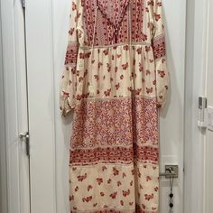 Zara Dress, Nwot, Size Small, Flowers Pattern In Red/Tan Color. Length- 52.5”, Armpit To Armpit- 19.5”, Waist Area- 27”, Sleeve- 23.5”. Perfect For Summer. Red Long Boho Dress For Spring, Long Red Boho Dress For Spring, Zara Bohemian Red Midi Dress, Red Midi-length Boho Dress For Spring, Red Midi Boho Dress For Spring, Red Boho Midi Dress For Spring, Zara Bohemian Maxi Dress For Fall, Zara Bohemian Fall Maxi Dress, Zara Red Bohemian Dress