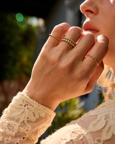 This contemporary Crew Ring Set features three gold plated rings with a twisting design, perfect for creating a stylish, stacked look. Elevate any daytime look with this easy to wear ring set. Crew Ring Set in 18k Gold, Women's Size 6 by gorjana Elegant Gold Double Band, Gold Double Band Stackable Rings With Modern Twist, Stackable Yellow Gold Jewelry With Modern Twist, Gold Stackable Rings With Open Band In Modern Style, Gold Stackable Rings With Modern Twist, Gold Stackable Rings With A Modern Twist For Promise, Gold Stackable Rings With Open Band And Modern Twist, Modern Twist Gold Stackable Rings With Open Band, Stackable Modern Twist Yellow Gold Jewelry