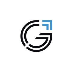 the letter g is made up of black and blue letters, which appear to be overlapping