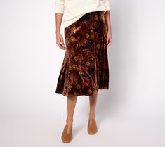 Reimagine your winter wardrobe with this plush printed skirt. Complete the look with a slouchy sweater and knee-high boots for a refreshing take on cold-weather fashion. From Susan Graver. Slouchy Sweater, Printed Skirt, Cold Weather Fashion, Susan Graver, Winter Wardrobe, High Boots, Knee High Boots, Fashion Ideas, Cold Weather