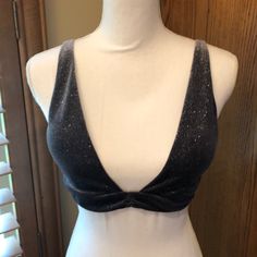 Nwot Victoria’s Secret Bralette Size Large. This Is A Fun And Comfortable Bralette With Adjustable Straps And 3 Options To Hook In Back To Make Tighter Or Looser. Fun Gray Color With Sparkles. There Is No Underwire In This Bralette. It Is Lightly Padded. There Is A Black Mark On Tag. This Is New And Never Been Worn. Seamless V-neck Crop Top For Party, Victoria's Secret Party Top With Built-in Bra, Victoria's Secret Tops With Built-in Bra For Party, Victoria's Secret V-neck Top For Party, Party Tops From Victoria's Secret, Bra Friendly, Victoria's Secret Party Tops With Built-in Bra, Victoria's Secret Summer Party Bra, Fitted Triangle Top Party Bra, Fitted Triangle Top Bra For Evening