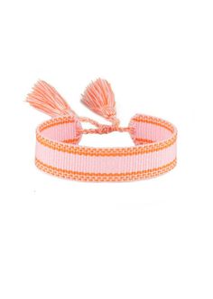 Woven wristband to complete a Stella Cove Beachwear look which makes a great match with the rose gold swimsuit for girls. * minimum circumference wrist : 5 inch maximum 8 inch This is a non-returnable item The Stella Cove collection of beachwwear for... Casual Adjustable Pink Friendship Bracelets, Adjustable Friendship Bracelets For Beach Vacation, Adjustable Friendship Bracelets For Beach Season Vacation, Adjustable Orange Friendship Bracelets For Summer, White Friendship Bracelets For Summer Beach, Trendy Pink Friendship Bracelets For Festival, White Friendship Bracelets For Beach In Summer, Casual Orange Friendship Bracelets For Beach, Pink Friendship Bracelets For Summer