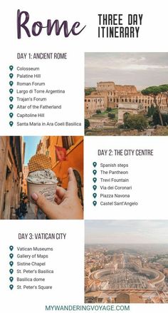 a travel brochure with images of rome