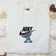 Stitch Disney x Nike Cartoon Embroidered Hoodie, Disney Characters Embroidered Shirt, Best Gift Ideas for Family Nike Cartoon, Family Gift Ideas, Gift Ideas For Family, Best Family Gifts, Embroidered Shirts, Balls Shirt, Best Gift Ideas, 3d Shirt, Athletic Style