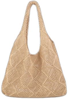 Summer Knitted Shoulder Bag For Daily Use, Knitted Shoulder Bag For Daily Summer Use, Summer Knitted Shoulder Bag, Casual Knitted Beach Bag For Vacation, Knitted Tote Beach Bag For Vacation, Summer Knitted Shopping Bags, Summer Knitted Shoulder Bag For Shopping, Summer Crochet Knitted Bag, Knitted Summer Vacation Bags