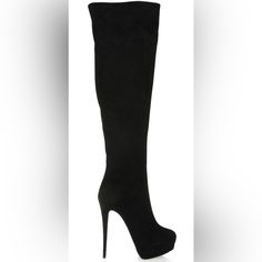 Giuseppe Zanotti Eva Black Suede Tall Over The Knee Platform Boots Made In Italy Giuseppe Zanotti Seems To Have An Innate Understanding Of What Women Want In Terms Of Footwear. His Craftsmanship Is Undeniably Excellent, And He Always Maintains A Sense Of Balance And Structure In His Shoes. As You Can See Above, The Brand’s Fall/Winter 20132014 Collection Showcases Fabulous And On-Trend Shoes With Hints Of ’80s Glam And Punk Rock For The Cool And Sophisticated Woman. Giuseppe Zanotti Suede Boots. Chic Knee-high Boots For Evening With Round Toe, Chic Party Knee-high Boots With Padded Heel, Chic Evening Knee-high Boots With Round Toe, Elegant Heeled Boots For Night Out With Padded Heel, Elegant Boots With Round Toe For Cocktail, Elegant Platform Boots For Party, Elegant Party Boots With Platform, Elegant High Heel Suede Boots, Fitted Platform Knee-high Boots For Evening