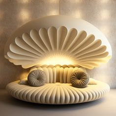 an unusual lamp that looks like a seashell