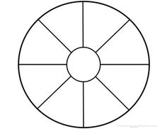 a circle with four sections in the middle and one section at the bottom, which is divided