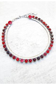 "* Length: 16\" / 40cm. * Adjustable in length (1.2\" extension chain) --------------------- Whether you are looking for a timeless statement piece for your wedding or a chic necklace to dress up your little black dress, this is the perfect piece. Each handcrafted necklace is dripping with Swarovski crystals. These amazing deep Red crystals are elegant with any of the finishes. Customize your style with either silver, yellow gold, antique silver, or rose gold. Feel like royalty with this elegant Swarovski Choker, Blue Choker Necklace, Silver Bridal Jewellery, Red Crystal Necklace, Teal Necklace, Clear Crystal Necklace, Sparkling Jewelry, Blue Choker, Blue Stone Necklace