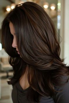 Dark Chocolate Brown Hair No Red, Blah Aesthetic, Rich Dark Chocolate Brown Hair, Espresso Brown Hair Color, Warm Chocolate Brown Hair, Brown Hair Colour, Rich Brown Hair, Dark Chocolate Brown Hair, Rambut Brunette