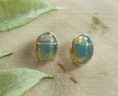 Opal Earrings; Genuine Untreated Ethiopian Opal - Mark Oliver Gems Gem Silica, Labradorite Earrings, Opal Earrings, Welo Opal, Opal Pendants, Simple Jewelry, October Birth Stone, Smoky Quartz, Ethiopian Opal