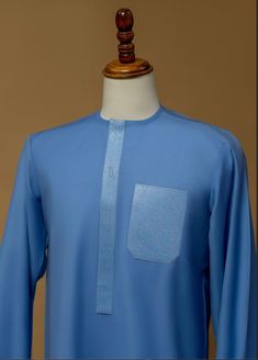 This kaftan is made out of 100% wool custom made for you to wear at any event.  If you are looking to turn heads and make a statement, then this unique outfit is for you. It is designed to add elegance to your event.   Our outfits are true to size and are made out of high quality wool . The wool feels so good and comfortable on the skin that it adheres to all weather conditions. This outfit is made to order with different designs and colors. Please look at our shop for various other listings whe Kaftan For Men, Blue Kaftan, Senator Styles, Men Kaftan, Nigerian Outfits, African Wear Styles For Men, Unique Outfit, Body Picture, Cool Outfits For Men