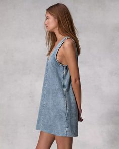 Naia Denim Dress - Mari | rag & bone Sleeveless Shift Dress, Denim Flares, Mini Shift Dress, Low Iron, Wide Leg Denim, Sweater Coats, A Bag, Bottoms Pants, Denim Dress