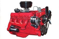 an image of a red engine on a white background