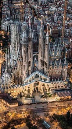 an aerial view of the cathedral in barcelona, spain