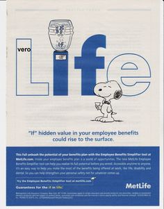 an ad for the life magazine with a cartoon character on it