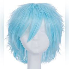 Brand New With Tags Still Attached And Never Worn. Light Blue/Slightly Tealish Short Anime Cosplay Wig. Length Is Between 10-12” And It Comes With A Built-In Adjustable Wig Cap Net In A Beige Color. Blue Cosplay, Wig Color, Costume Wigs, Short Wigs, Cosplay Wig, Anime Cosplay, Wig Cap, Cosplay Wigs, Blue Shorts