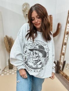 Cowboy Killer Oversized Crewneck Cowboy Killer, Western Tee, Oversized Crewneck, Outerwear Jackets, Medium Size, Full Length, Cowboy, Rompers, Tops & Tees