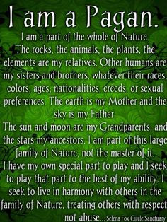 a poem written in green with the words, i am part of the whole nature