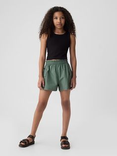 Kids Mid Rise Cargo Shorts | Gap Dark Forest Green, Gap Kids, Dark Forest, Short Girls, New Woman, Toddler Boys, Cargo Shorts, Forest Green, Baby Toddler