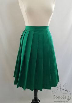 "This long pleated skirt, with straight knife pleats, is available in any size and any color. Please include your color choice and waist measurement, in inches or centimeters, in the 'notes to seller' section when ordering. This skirt is available from this listing in lengths from 23 inches to 28 inches. Pictures 1-5: Holly green in the 26\" length. This should be about mid-calf or midi length for someone 5'3\" - 5'4\" Picture 6: Teal in the 23\" length. The mannequin in this image has slimmer h Midi Pleated Skirt, Long Pleated Skirt, Knife Pleats, Slim Hips, Pleat Skirt, Pleated Long Skirt, Work Skirts, Plus Sized, Waist Measurement