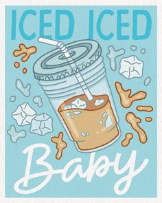 an iced iced baby cup with a straw in it, surrounded by bones and bones