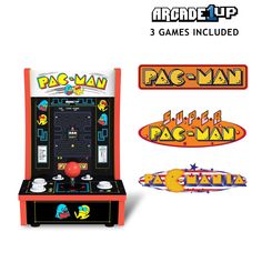 the pac man arcade machine with 3 games included