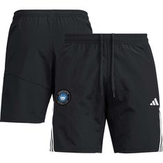 While you're on the move, stay comfortable in these Charlotte FC Downtime shorts from adidas. They feature the club crest on lightweight fabric and the iconic three-stripe design. An adjustable waistband also lets you customize the fit of these Charlotte FC shorts for maximum comfort. Two side pockets Brand: adidas Machine wash, line dry Imported Heat sealed applique Training Jersey Officially licensed Inseam for size M approx. 8.0" Material: 100% Recycled Polyamide Elastic waistband with drawst Adjustable Waistband, Adidas Black, The Club, Black Adidas, Stripes Design, Adidas Men, Lightweight Fabric, Nordstrom, Heat