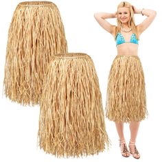 PRICES MAY VARY. Grass Skirt Set: we will provide you with a total of 2 pieces natural raffia skirts, which are long enough in size, sufficient in quantity and classic in appearance to easily meet your party wear needs, and are suitable for adults to wear and bring more fun to your party Suitable Size: our hula skirts for adults are approx. 24 inches/ 60 cm in length and about 36 inches/ 91 cm in waistline, with a tie design, suitable for people of different sizes, and convenient for you to put Luau Costume, Hawaiian Grass Skirt, Raffia Table, Hawaiian Costume, Hawaiian Skirt, Hula Skirt, Grass Skirt, Table Skirt, Tie Design