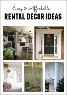 several pictures of different rooms with the words easy and affordable rental decor ideas