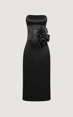 Size: 14 UK Elegant Black Evening Dress With Fitted Bodice, Luxury Black Dress For Spring, Luxury Black Spring Dress, Elegant Black Evening Dress For Gala, Luxury Sheath Midi Dress For Party, Luxury Black Dress For Gala, Chic Black Midi Dress For Gala, Sleeveless Black Bodycon Dress For Gala, Elegant Black Fitted Evening Dress