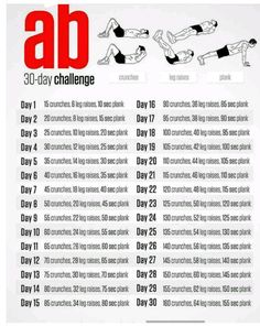 an exercise poster with the words ab and 30 - day challenge