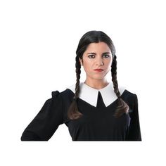 Become your favorite Addams Family character this Halloween when you put on the Adult Wednesday Wig! This fun wig features long brown braided pigtails, and will have you feeling and looking just like Wednesday. Buy your wig today, and then scan our site for the rest of your Addams Family costume gear and accessories! Size: One Size.  Color: Multicolor. Addams Family Halloween Costumes, Wednesday Addams Dress, Wednesday Addams Costume, Addams Family Costumes, Fancy Dress Halloween Costumes, Addams Family Wednesday, Metal Shirts, Cheerleader Girl, The Addams Family