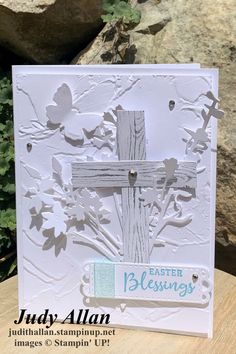 an easter card with a cross on it