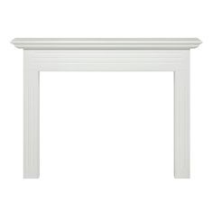 a white fireplace mantel on a white background