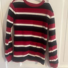 Red, Navy, White Stripes Ralph Lauren Size 6 Boys Long Sleeve. More Of A Ribbed Material/Slightly Warmer Than Tshirt Material But Not Quite A Sweater Never Worn! Pet, Smoke, And Fragrance Free Home Ralph Lauren Long Sleeve, Boys Long Sleeve, Fragrance Free, Ralph Lauren Shirt, Navy White, Striped Long Sleeve, Fragrance Free Products, Kids Shirts, Long Sleeve T Shirt