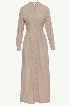 Ivy Jersey Button Down Maxi Dress - Stone Clothing Veiled Royal Outfit, Button Down Maxi Dress, Elegant Dressing, Luxury Fashion Brands, Maxi Dress Long Sleeve, Modest Maxi Dress, Frock For Women, Professional Wear, Muslim Fashion Dress