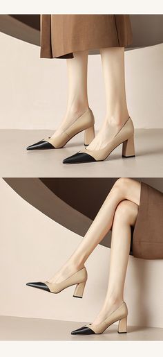 Pumps Shoes, Shoes Heels Pumps, Heels Pumps, Pump Shoes, Flat Sandals, Block Heels, Rubber Sole, Heel Height, Leather Upper