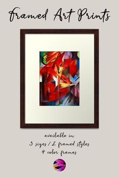 framed art prints available in 3 sizes and 2 colored frames