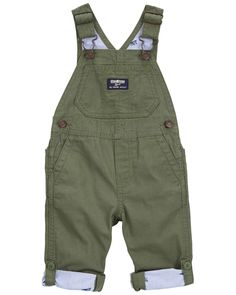 A lightweight, canvas fabric adds extra oomph to classic overalls, while details like a chest logo patch and adjustable straps remind you of why they're such a favorite. Green Cotton Shortalls With Pockets, Casual Cotton Shortalls With Adjustable Straps, Solid Cotton Overalls With Bib Front, Cotton Overalls With Bib Front, Cotton Bib Front Overalls In Solid Color, Green Cotton Utility Overalls, Solid Cotton Overalls, Solid Cotton Bib Front Overalls, Utility Cotton Overalls With Adjustable Straps