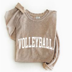 Volleyball Thermal Vintage Pullover Oversized Sweatshirt With A Super Soft, Vintage Wash Corded Fabric. Special Mineral Washed To Have Vintage Feel. All Items Are Slightly Different Because Of The Dying Process Of The Garment. Ribbed Crew Neckline, Cuffs, And Hemline-Machine Wash, Tumble Dry Low Vintage Washed Cording- 100% Cotton Volleyball Mom Sweatshirt, Volleyball Vintage, Volleyball Sweatshirts, Volleyball Apparel, Volleyball Shirts, Volleyball Shirt, Volleyball Gifts, Vintage Pullover, Vintage Pullovers