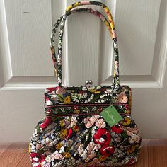 Beautiful Vera Bradley Prints, Animal Print Handbags, Poppy Fields, Field Bag, Cotton Handbag, White Shoulder Bag, Purple Bag, Vera Bradley Tote, Red Tote