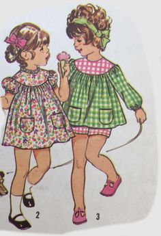 70s Toddler Child's Smock-Dress or Top and Shorts Simplicity 5102 Pattern Size 2 | eBay Retro Toddler Outfit, Smock Top Pattern, 70s Children Fashion, 70s Kids Outfits, 80s Children Fashion, Vintage Toddler Outfits, 70s Kids Fashion, Gen X Fashion, Baby Doll Dress Pattern